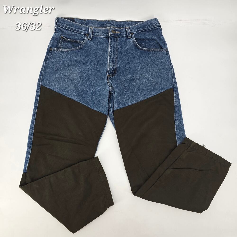 Vintage‎ Y2K Wrangler Authentic Jeans Duck Canvas & Denim Workwear Pants (36x32)